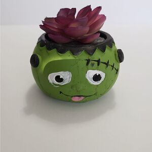 3 For $15 Frankinstein Ceramic Faux Succulent Planter